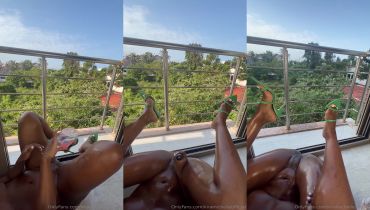 Kira michelle went crazy on the balcony and soaked everything lol