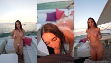 Izzy green getting absolutely wrecked on a boat at sunset
