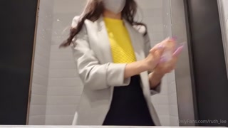 Public Bathroom Porn Tube Ruth Lee Teases Her Pussy