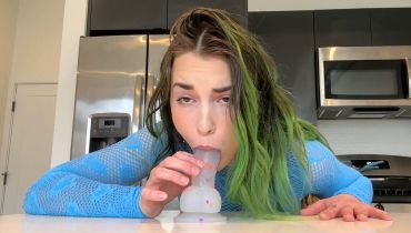Bailey eilish taking it deep on her dildo in the kitchen...